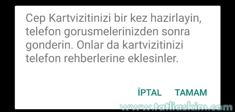 Cep Kartvizitinizi Bir Kez Hazırlayın Uyarısı